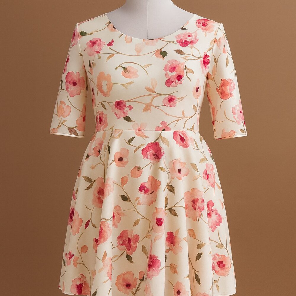 Floral Scuba Skater Dress